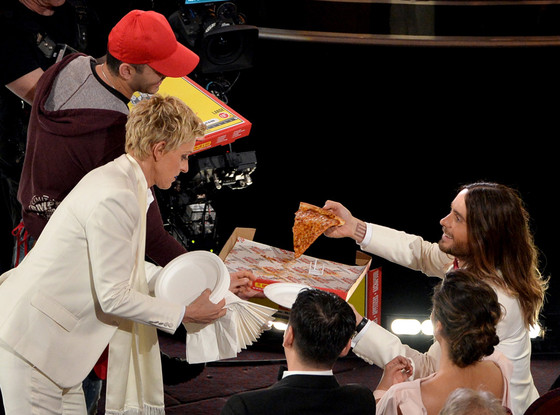 Ellen DeGeneres, Jared Leto, Oscars, Pizza Ellen DeGeneres, Jared Leto, Oscars, Pizza